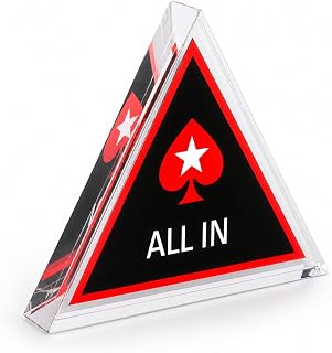 All in Poker Button Dealer red spade Dreieck All in Poker-Taste, schwarz und rot, aus Acrylglas, Sterne, roter Pik Stars