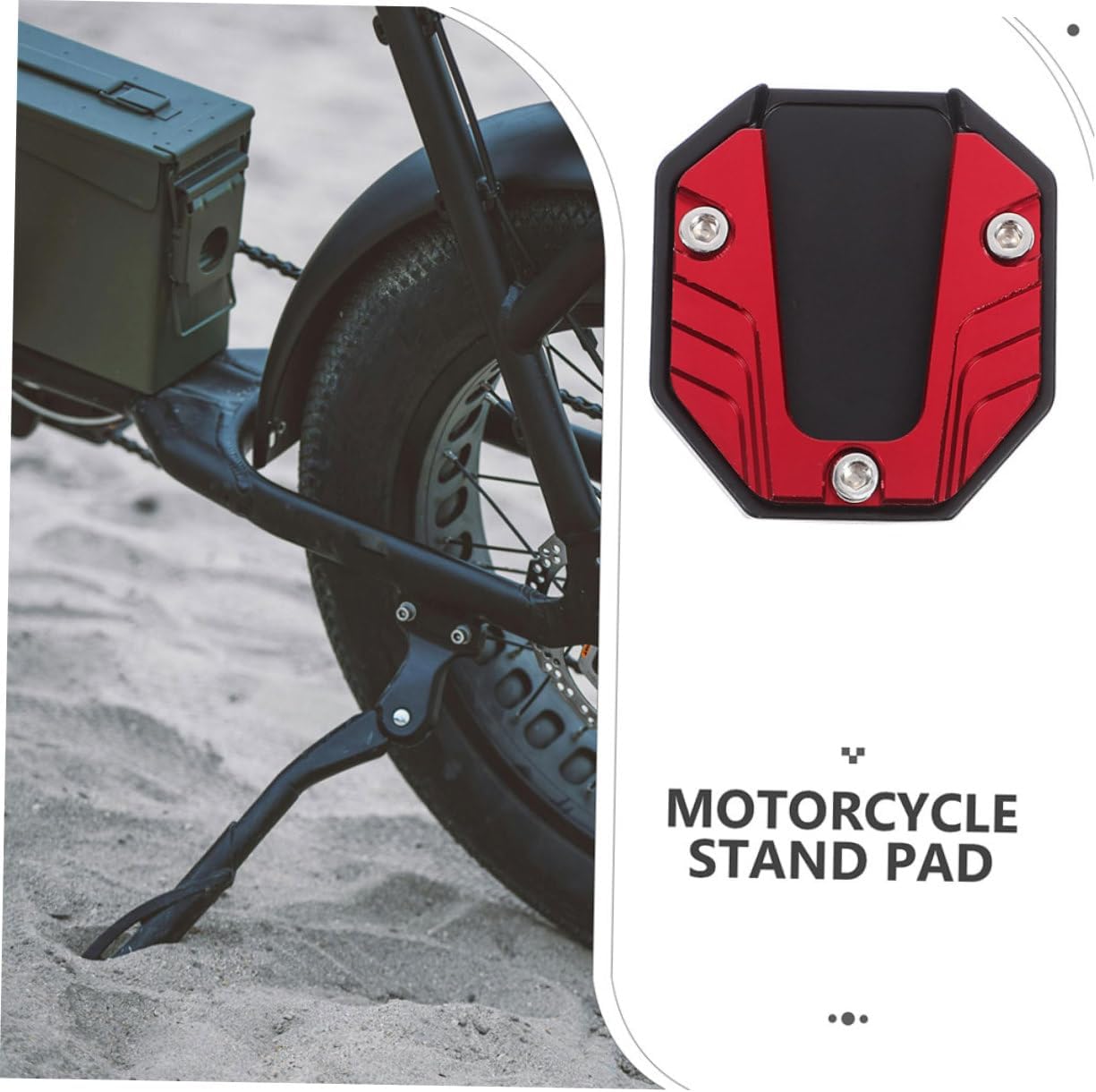 2pcs Motorcycle Kickstand Foot Side Stand Pad Universal Anti-Slip Foot Base for Electric Scooters and Motorcycles Enhanced Stability for Soft Ground and Hot Pavement