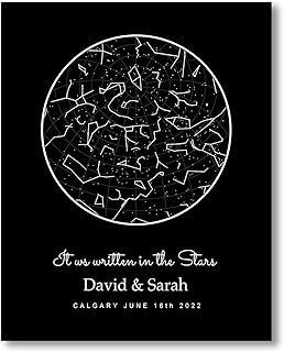 It Was Written In The Stars - Custom Star Map by Date Celestial Constellations Chart Night Sky Personalized Print Decoration with Names - Astronomy Gift, Wedding or Anniversary Keepsake, Night Sky Wall Art