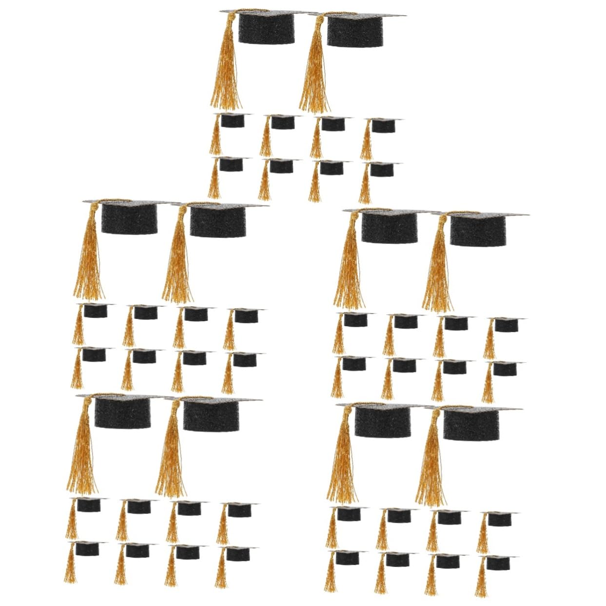 5sets Graduation Cap Mini Dekorative Hüte Für Getränke Wein Kelche 10 Stücke * 5