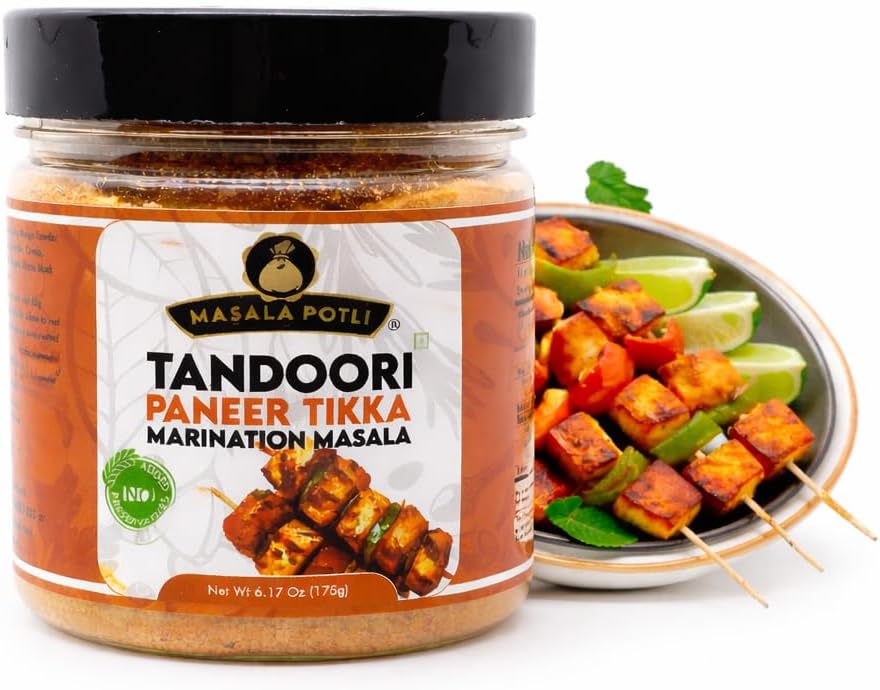 Tandoori Paneer Tikka/BBQ Marination Masala -175g / 6.17 Oz | Medium Spicy | Barbeque, Tandoor, Grill, Air Fry & Deep Fry [Without Preservative]