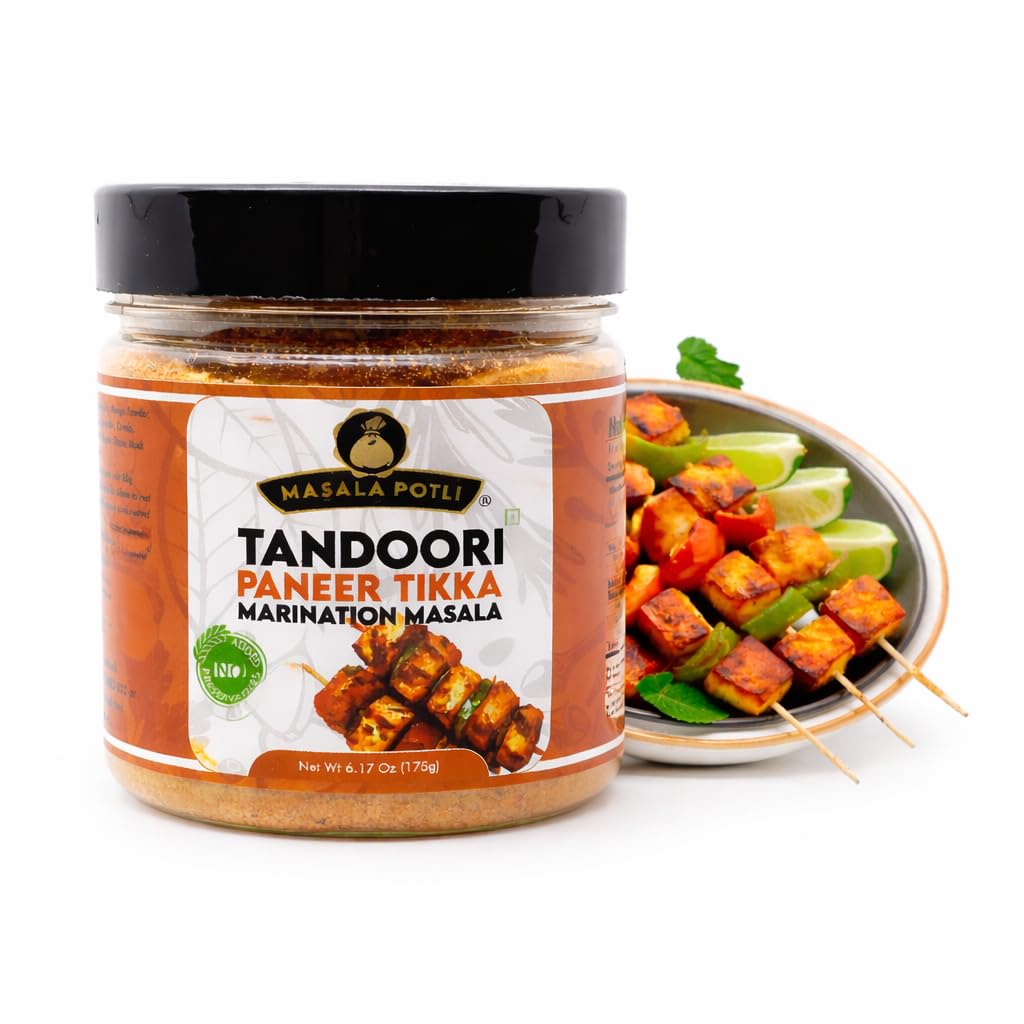 Tandoori Paneer Tikka/BBQ Marination Masala -175g / 6.17 Oz | Medium Spicy | Barbeque, Tandoor, Grill, Air Fry & Deep Fry [Without Preservative]