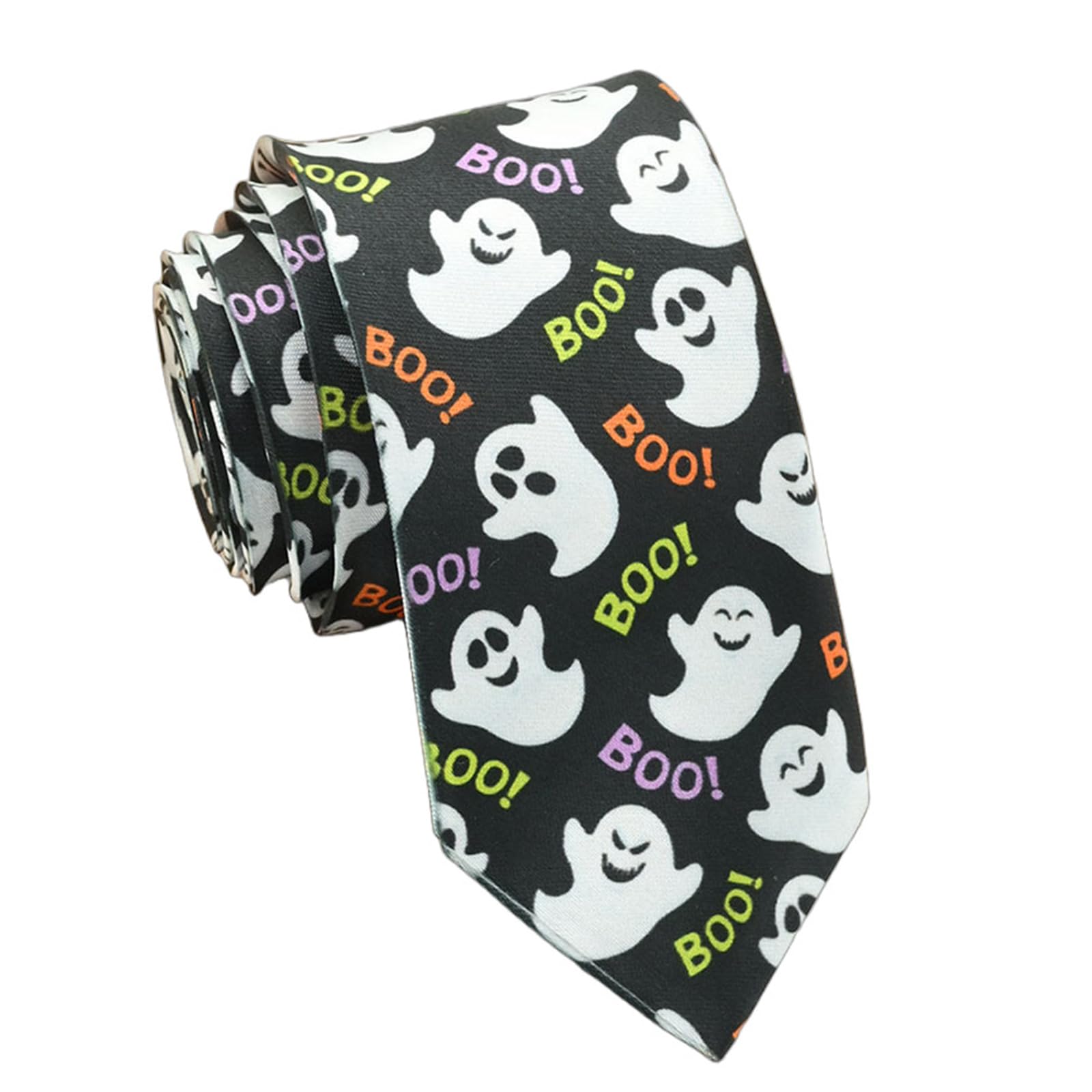MICFENY Stylish Halloween Theme Pattern Necktie Comfortable Neck Tie Punk Neckwear For Wear And Holiday Celebrations