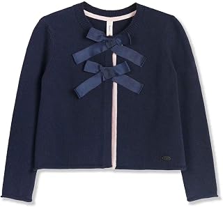 Girls Cardigan Button Up with Bow Toddler Sweater Cardigan Cotton Kids Dance Shawl Bolero Shrug Long Sleeve