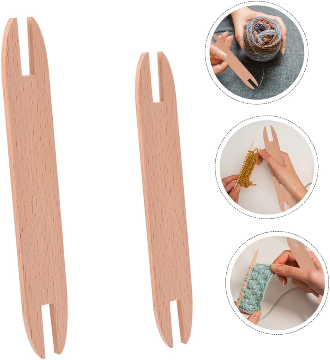STOBOK 4pcs Weaving Shuttles Wooden Knitting Tools for Sweaters Scarves and Blankets for Crochet Projects and Crafting Multi-Functional Sewing Accessories