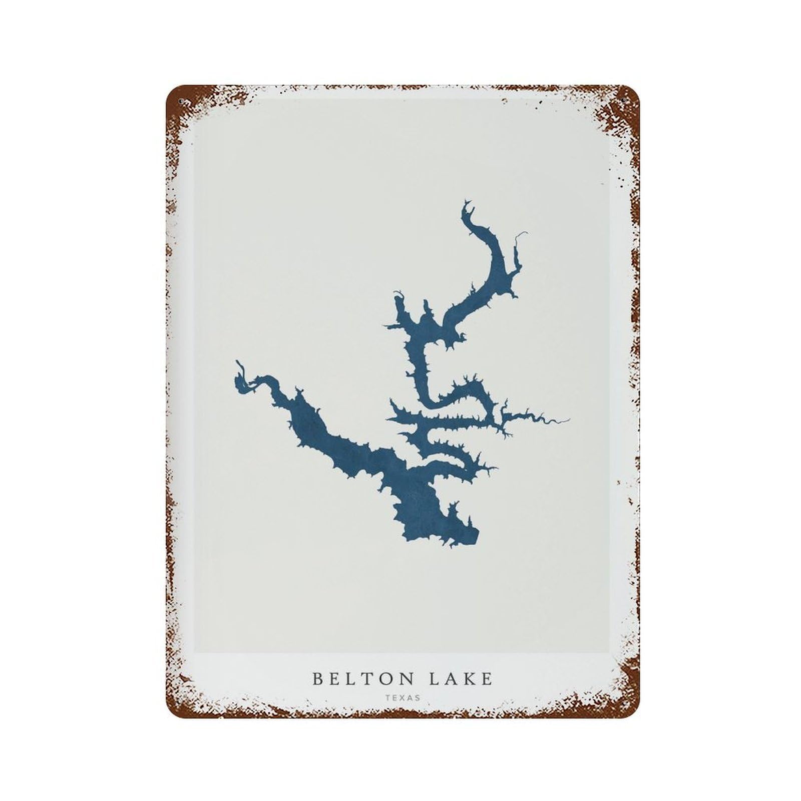 xiaoxiaoshen Belton Lake Map House Gift Texas (2) Wall Decor Art Metal Tin Poster Modern Home Decor Art Home Bar Shop Decorations Vintage Sign 40x30cm