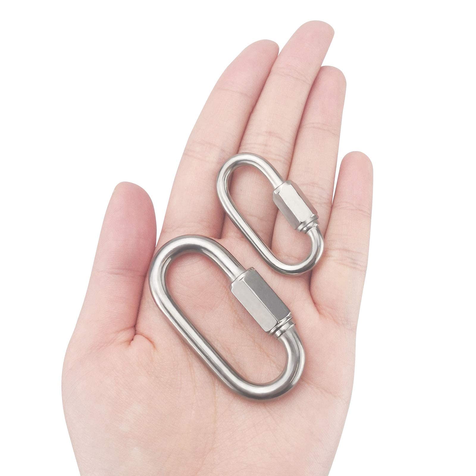 Moschettone da 8 mm in acciaio inox con occhiello a molla, gancio a scatto A4, grado marino, M8 x 80 mm