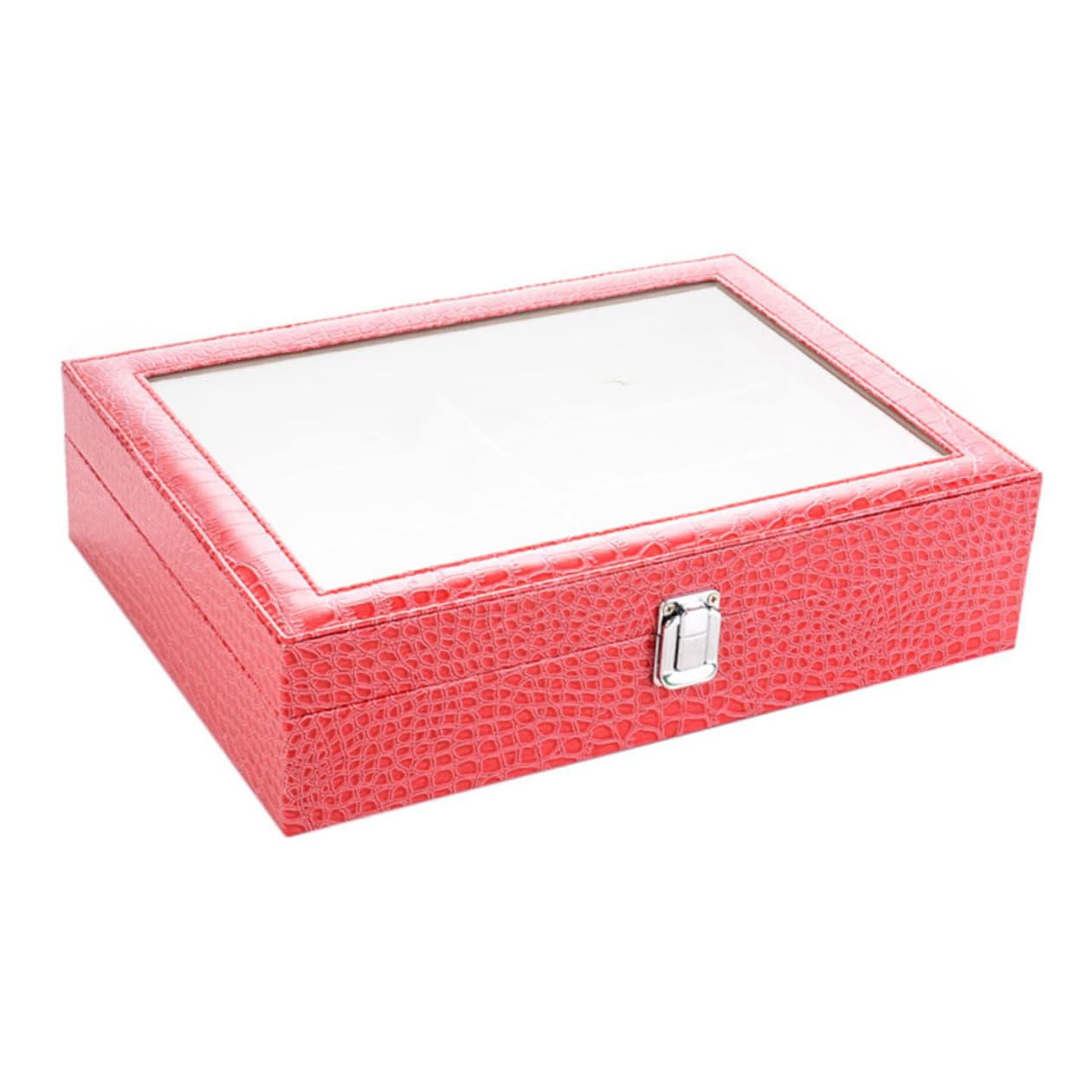 GALPADA 8 Slotów Wzór Ziarna Krokodyla Okulary Przeciwsłoneczne Schowek Na Okulary Skórzane Etui Na Okulary Gablota Do Przechowywania Organizer Do Przechowywania (rosy)
