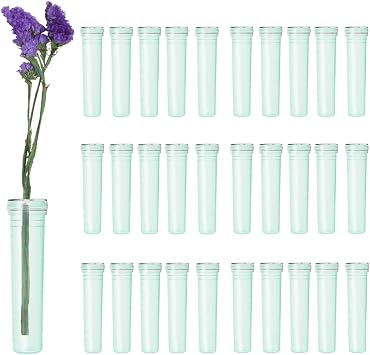 JFFX Floral Water Tubes, 2.8 Inch, Green Color, 30 Pcs