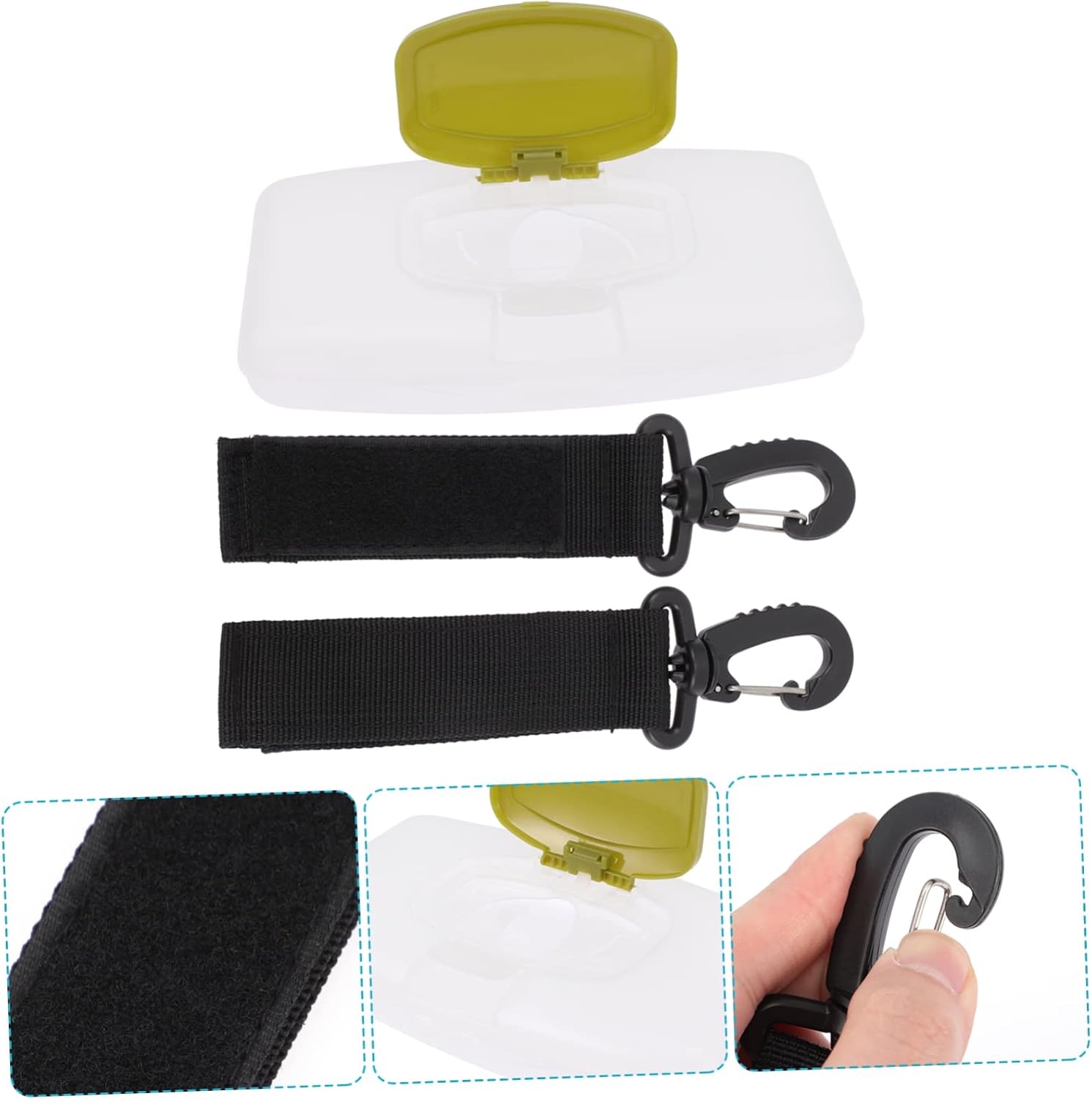 Wipes Dispenser with Strap Portable Wet Tissue Holder for Stroller Diaper Bag and Travel Easy Organizing for Outdoor Use