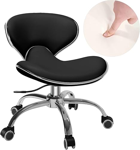 Silla de pedicura para tecnología de uñas, altura ajustable, tipo reloj de arena ergonómico, soporte de espalda giratorio, perfecto para masajes y