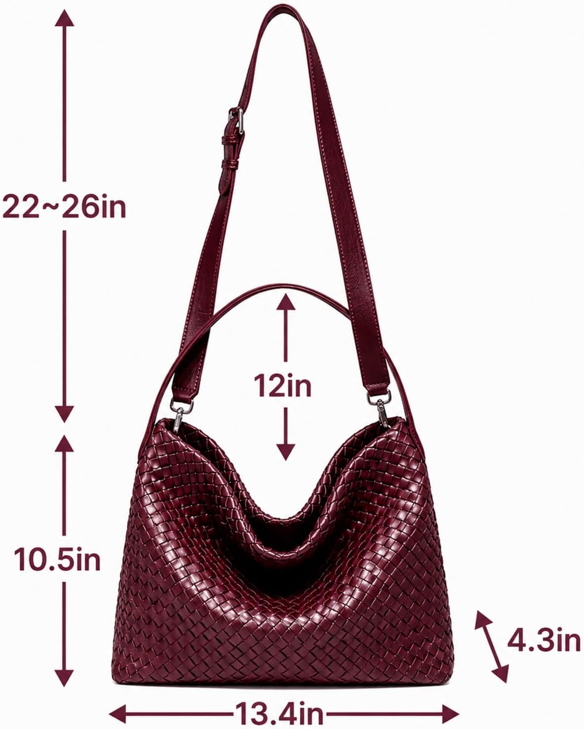 Faux Suede Woven Tote Bag for Women, Large Hobo Shoulder Purse