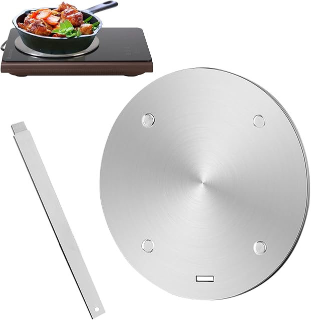 Heat Diffuser Plate for Gas Stove, Gocoffun Stainless Steel Induction Adapter Plate with Removal Handle, for Cookware Simmer Ring Induction Hob Plate Heat Diffuser(11inch)