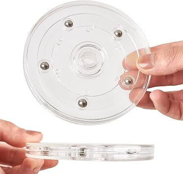 4 Lazy Susan Turntable Acrylic Ball Bearing Rotating Tray for Spice Rack Table Cake Kitchen Pantry Decorating TV Laptop Computer Monitor