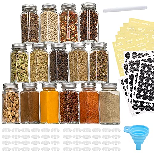 AOZITA 48 Pcs Glass Spice Jars/Bottles -...