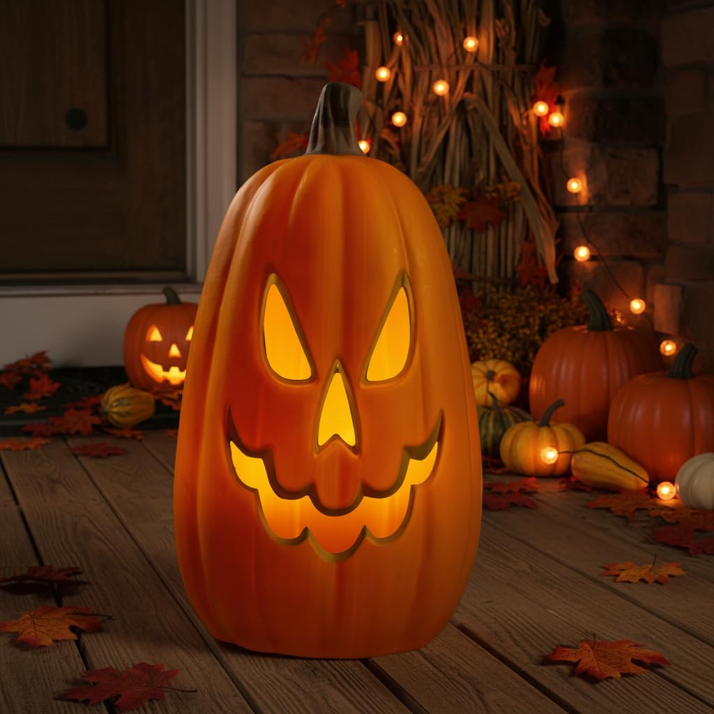 Halloween Pumpkin LEDストロボライト付き Amazon.com: Xodus Battery Operated LED Light Up Pumpkin, Jack-O