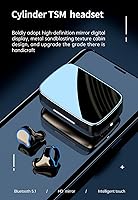 Vista 2 de TWS Auriculares Bluetooth, auriculares inalámbricos estéreo HD con cancelación de ruido, auriculares Bluetooth 5.1, 180 horas de reproducción, funda