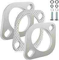 Vista 10 de Kit de Conexión de Brida de Escape de 2 Pernos de 2.25 Pulgadas/60mm, Anticorrosión, Incluye Brida de Escape y Junta de Escape con Tornillos