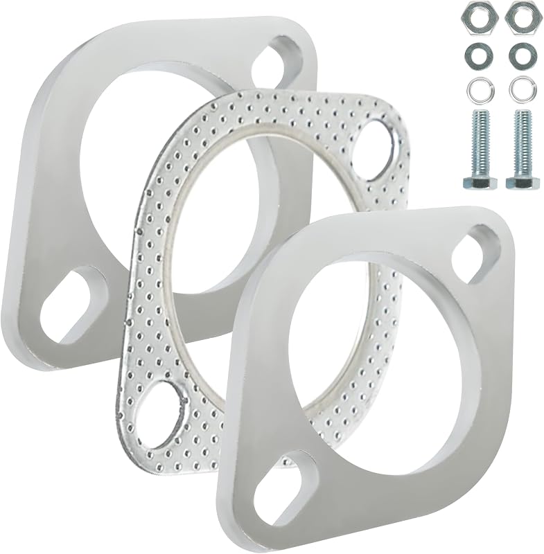 Kit de conexão para flange de escapamento Simnliras 2 parafusos para tubos de 6,35 cm – 2 flanges
