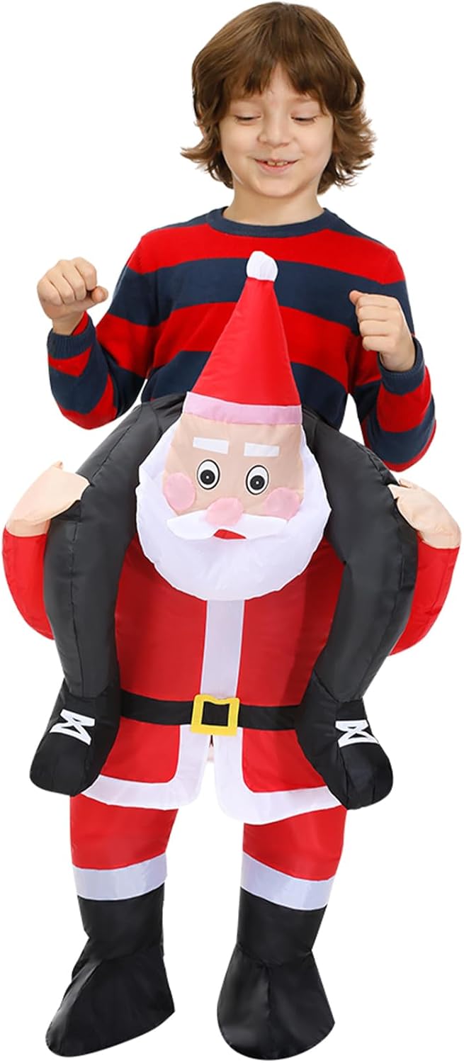 Red Inflatable Santa Claus Costume Blow up Santa Costume Party Halloween Xmas Christmas Suit Parade Carnival Suit - Image 5