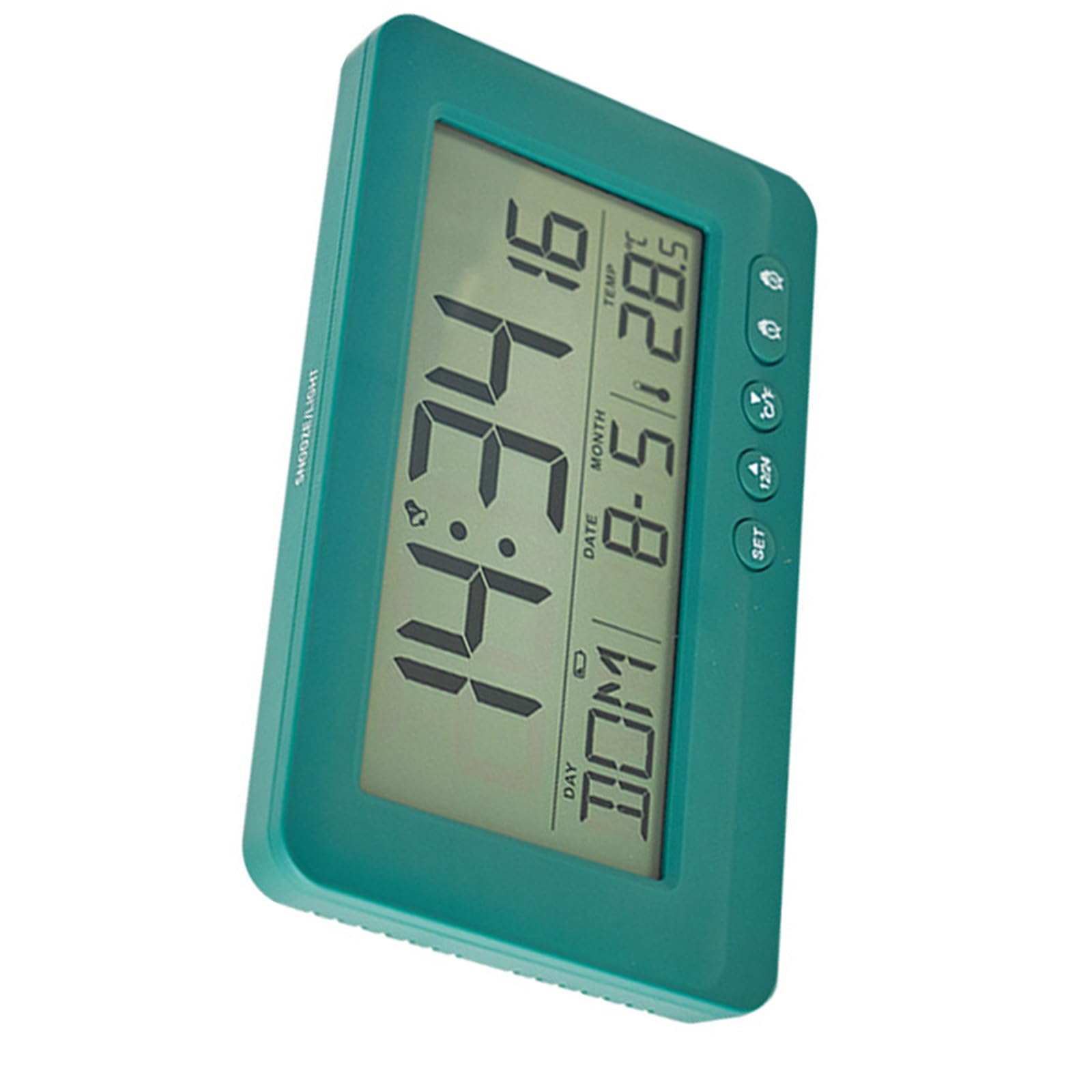 Lerpwige Multifunctional Alarm Clock With Indoor Temperature Display Double Alarm Date Week Function Backlights Battery Operated