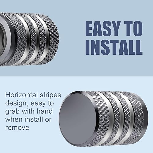 Vista 229 de Cubierta de tapón de válvula para neumático Paquete de 5 tapas de aire de metal, forro de plástico, resiste la corrosión, contra fugas, de rock and