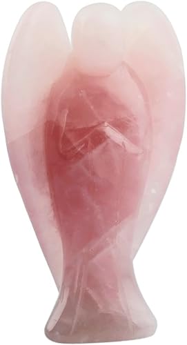 Miniatura 3 de Rockcloud Figuras de ángel guardián talladas con piedras preciosas de cristal curativo de 3 pulgadas, cuarzo rosa
