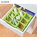 ShineMe Drawer Dividers 8pcs Adjustable Plastic Divider Household Storage Thickening Sub-Grid Finishing Shelves for Home Tidy Closet Stationary Makeup Socks Underwear Scarves Organizer (Green)