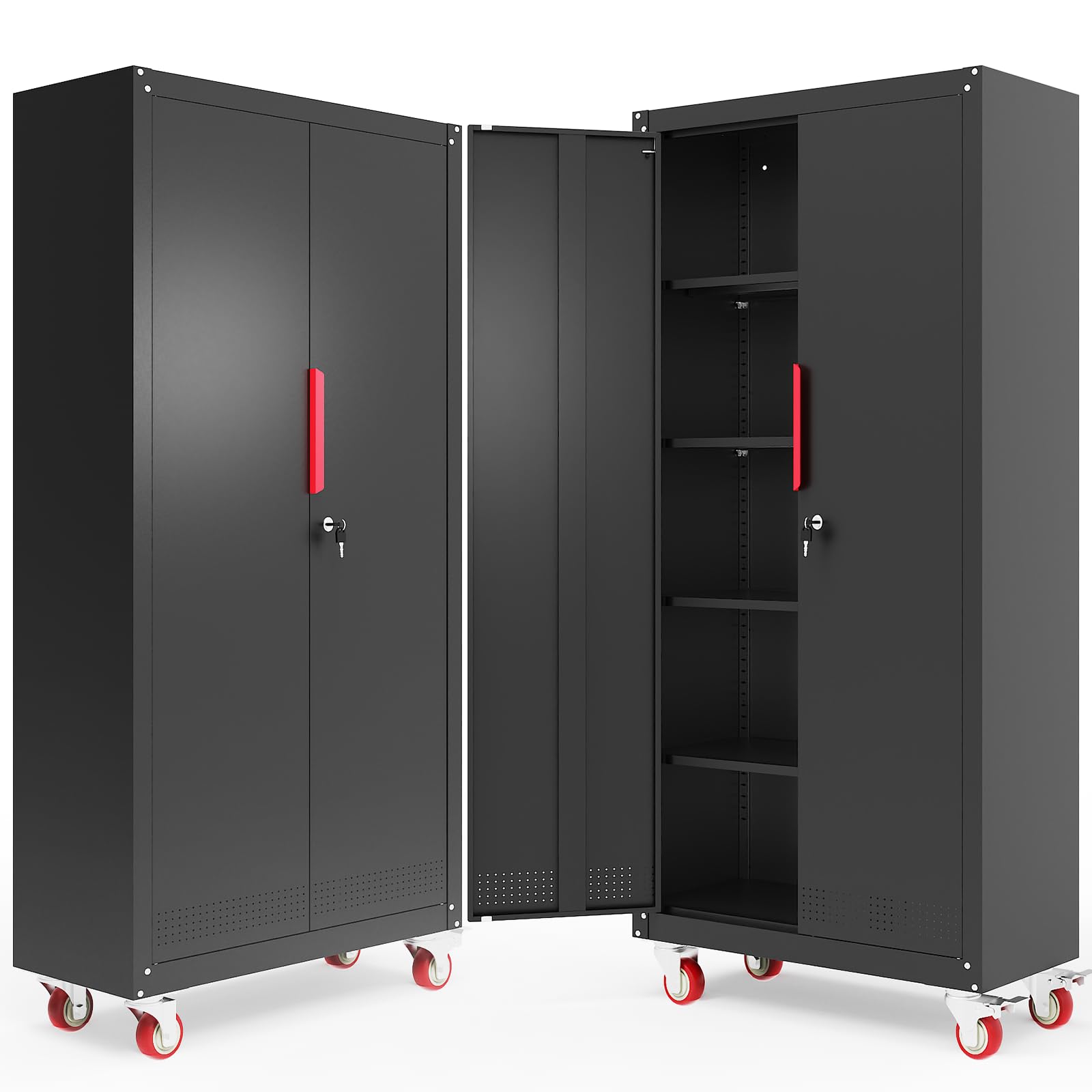 Amazon.com: Rumetol Metal Storage Cabinet with Wheels,71