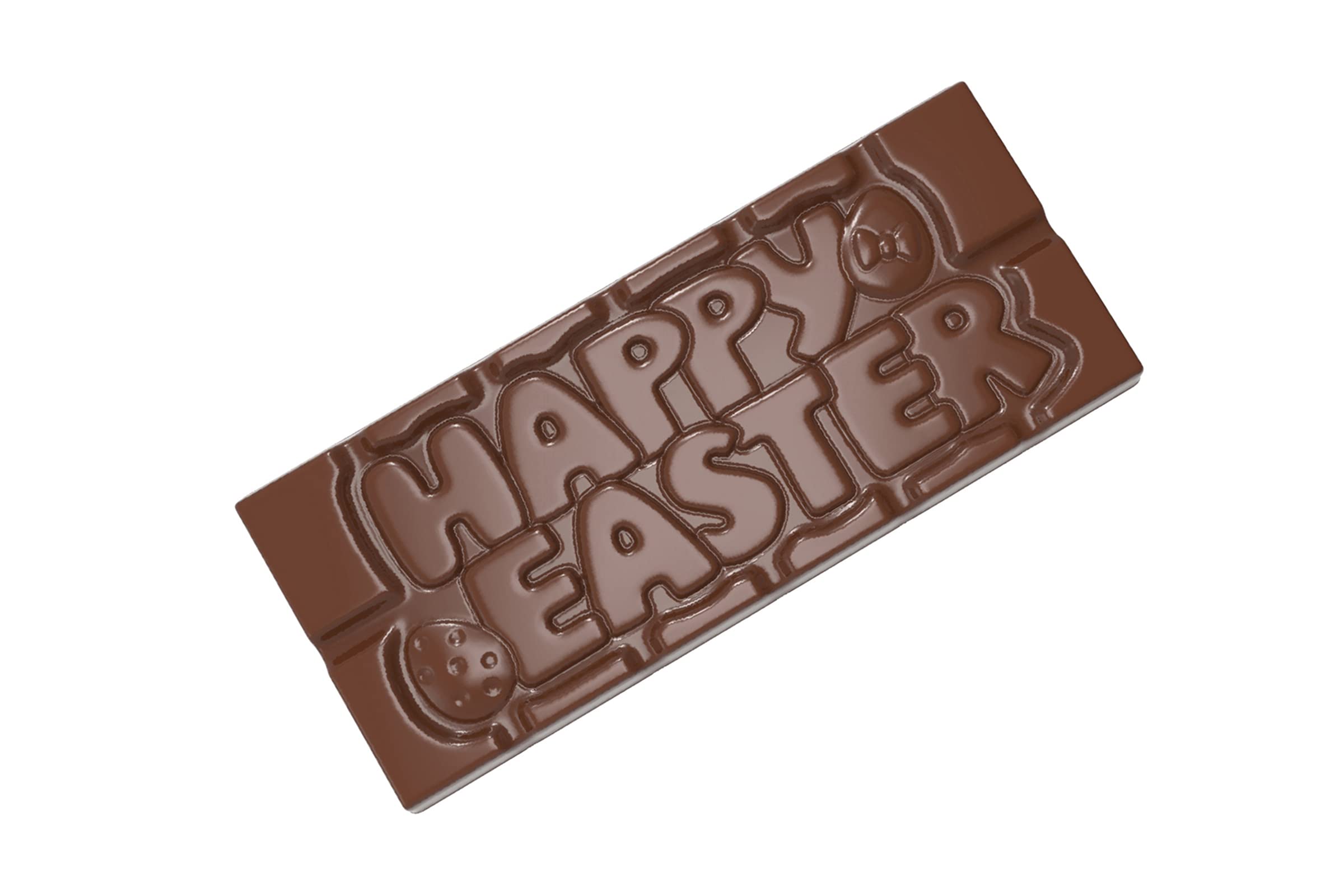 EcoBaker CW12029 – Chocolate World – Polycarbonate Mould – ''Happy Easter'' Tablet Chocolatier Genuine