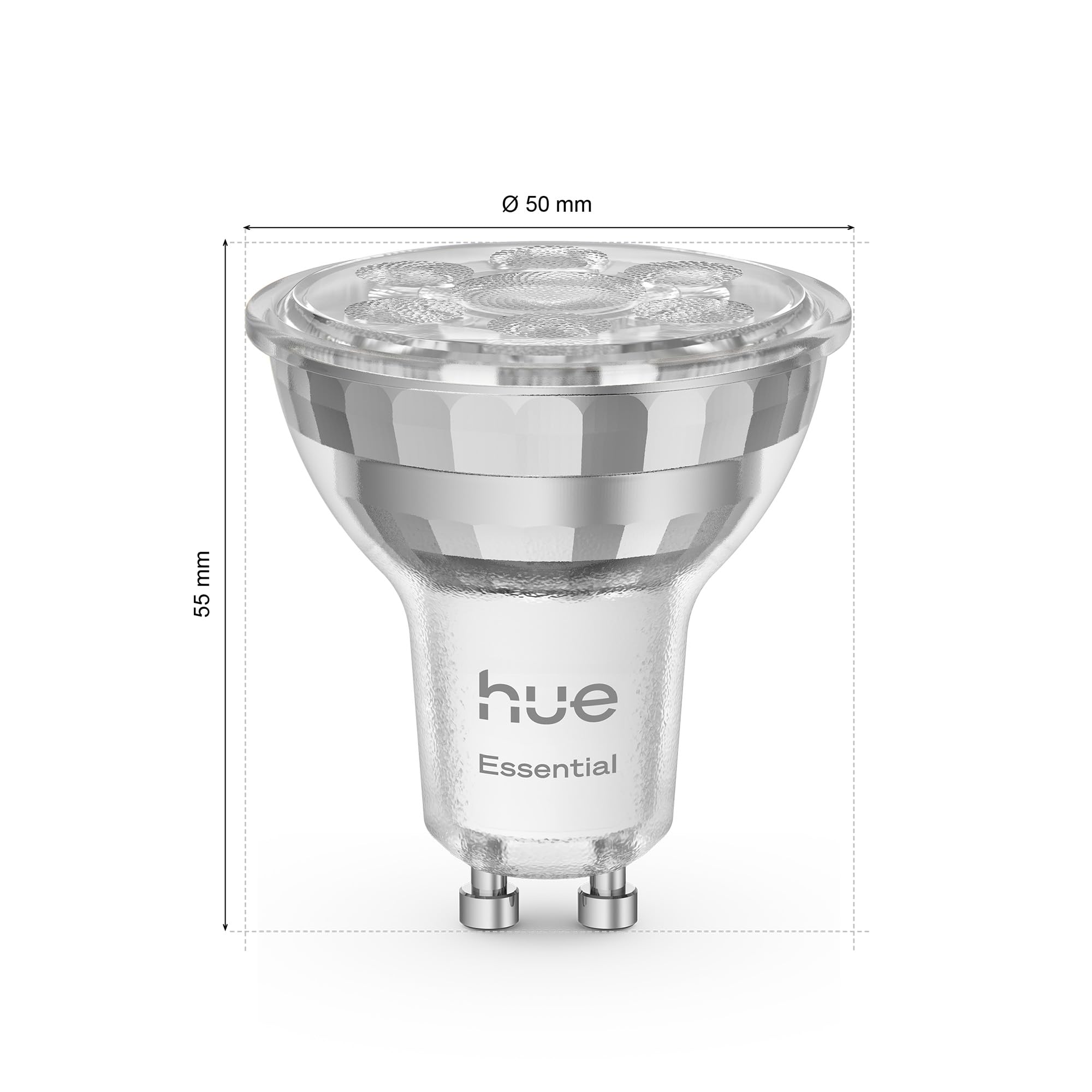 Philips Hue Essential Smart LED GU10 Spotlight, Weiß und Farbe, 345 lm Energiesparlampen, dimmbar, LED Leuchtmittel kompatibel mit Alexa, Google Assistant und Apple Home, 4er Pack