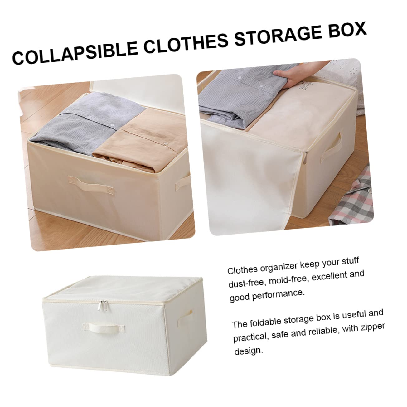 Kleiderbox Aufbewahrungsbox Faltbar Großes Fassungsvermögen Stoff Organizer Zusammenklappbar Sperrige Gegenstände Kleidung Decken Transport Aufbewahrung