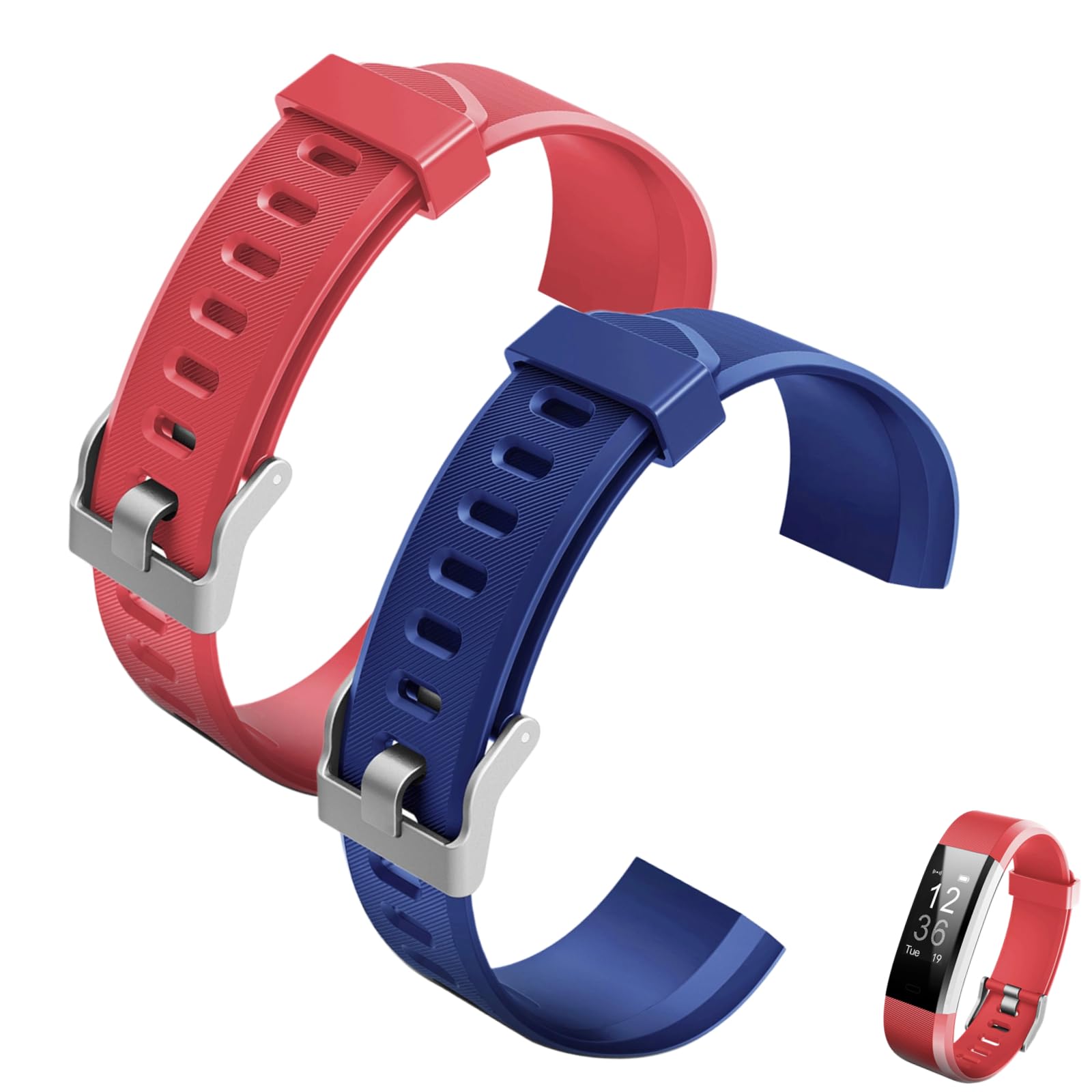 Junerain Watch Strap, Colorful Watchband Replacement Accessory for ID115Plus HR Smart Watch, Replacement Soft Silicone Sport Quick Release Wristband Band