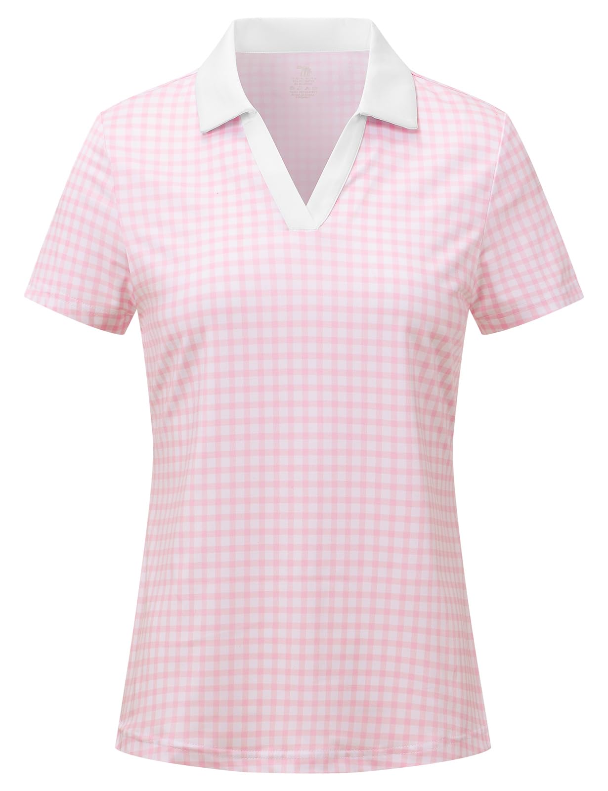 BGOWATU Women's Short Sleeve Golf Tennis Polo Shirts V Neck Collared Workout Tops UV Protection Dry Fit