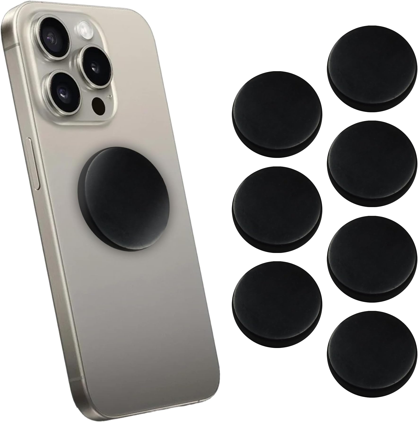 7 pcs Shungite Sticker for Cell Phone Case Tablet Laptop Computer - Round Dot Healing Energy Shungite Stones Protection Plate with Carbon Fullerenes (Polished, 20 mm / 0.78")