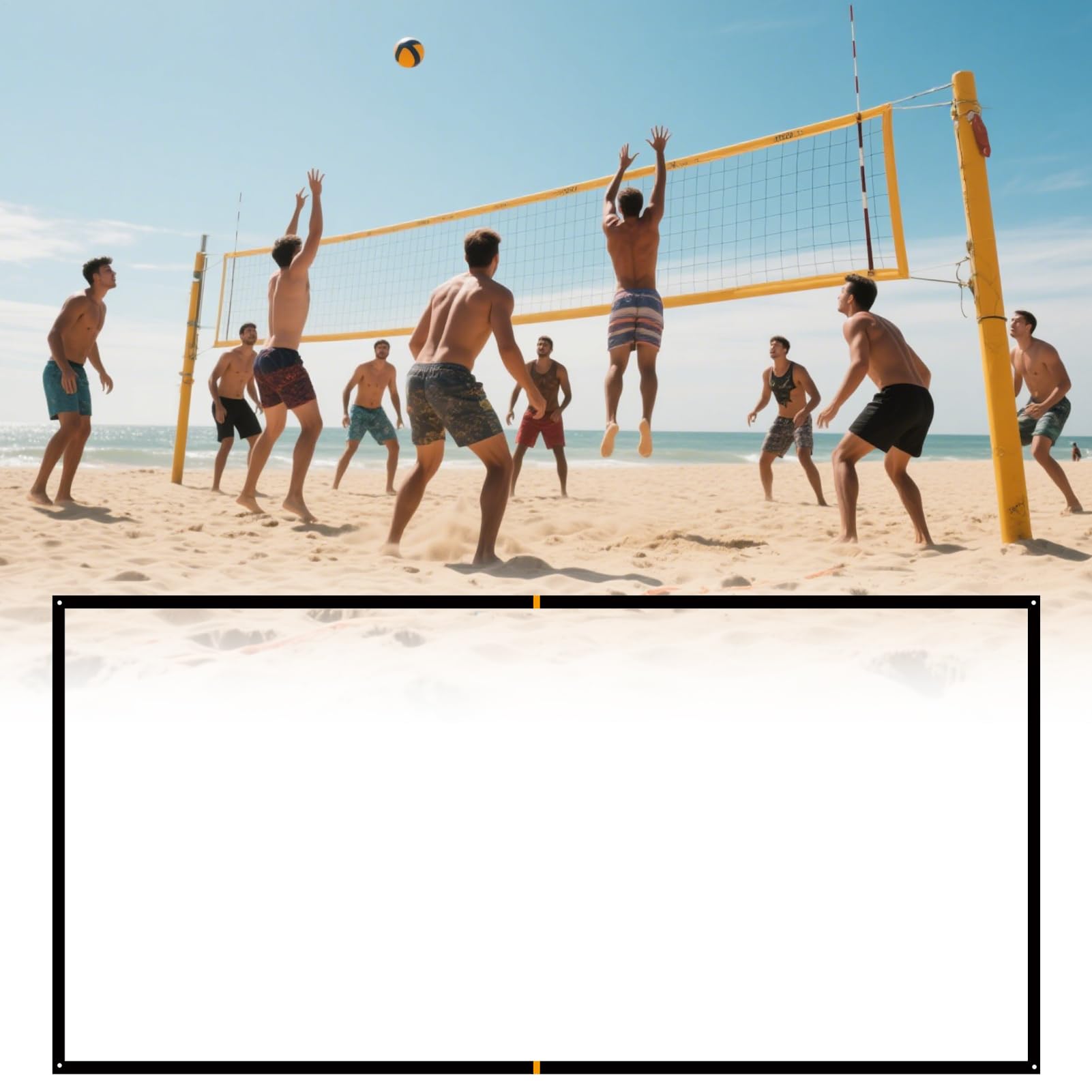 Linee di pallavolo per sabbia, linee di confine chiare per il campo da pallavolo | Set di corde visibili accessori sportivi per picnic campeggio parco cortile prato