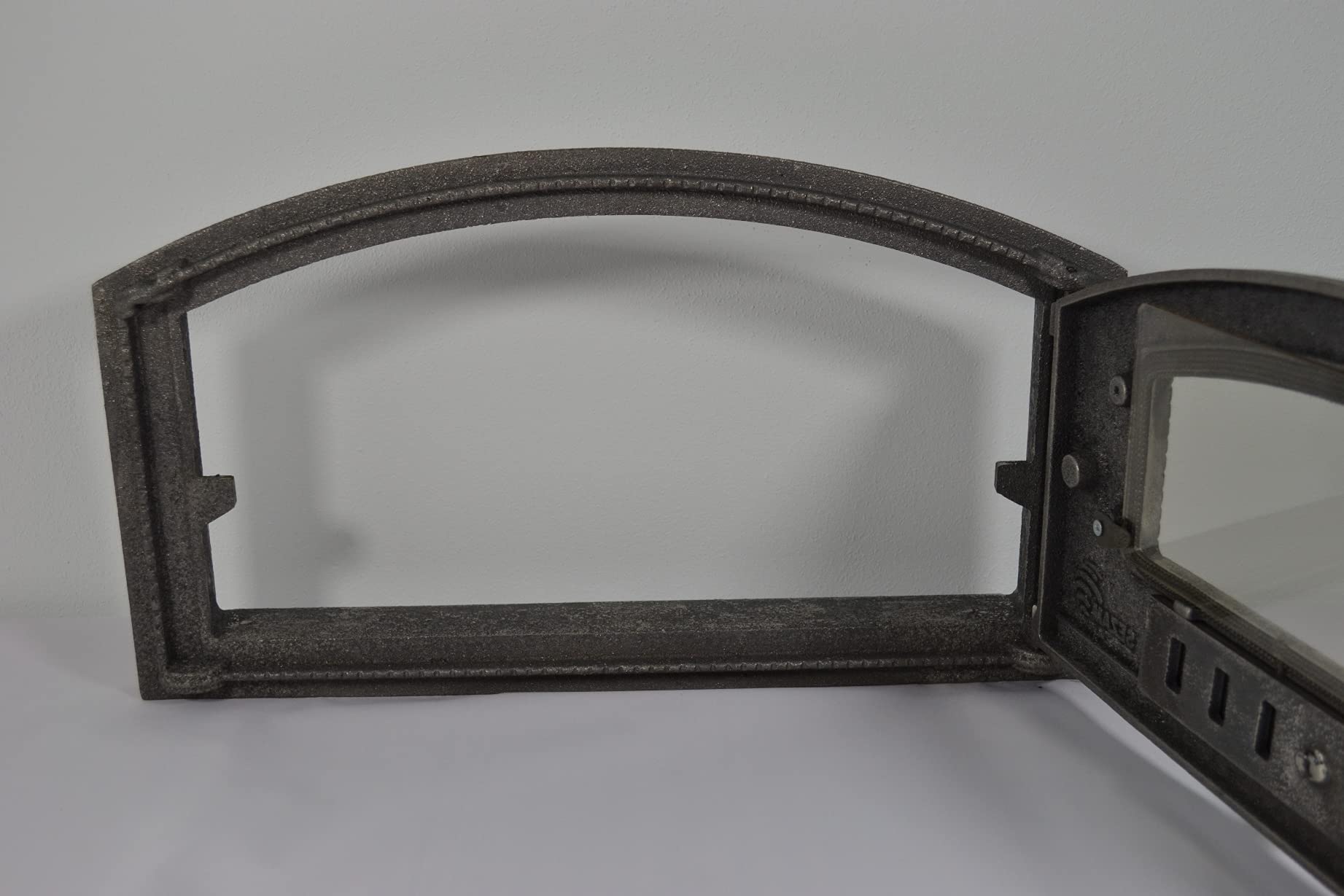 SEZAM Porta del Forno in Ghisa con Vetro Resistente al Calore 48,5 x 6,5 x 27,5 cm Apertura a Destra