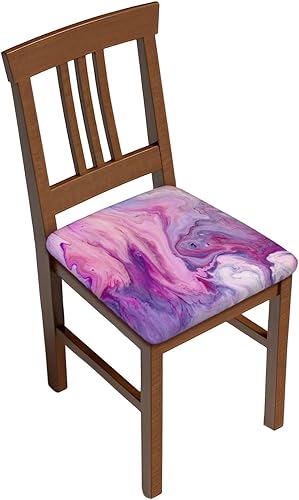 Fundas de cojín para sillas de comedor de mármol morado, extraíbles y lavables, fundas reutilizables para sillas de cocina, para comedor, juego de 4