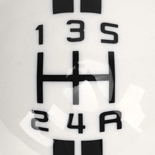 Miniatura 7 de Fydun Pomo de palanca de cambios de bola redonda de 5 velocidades para Mustang 1967 a 2018 (blanco negro)