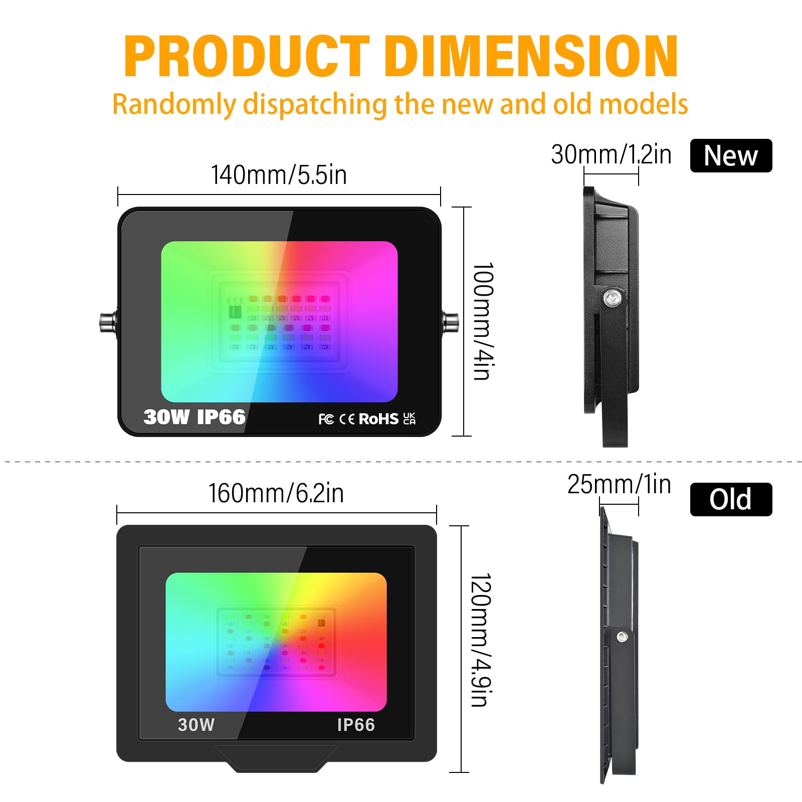 4 x 30W RGB Proiettore LED da Esterno con Telecomando, 16 Colori 4 Modalità Funzione di Memoria Proiettore da Esterno per Interni, Faretto LED Impermeabile IP66 per Giardino, Patio Terrazza