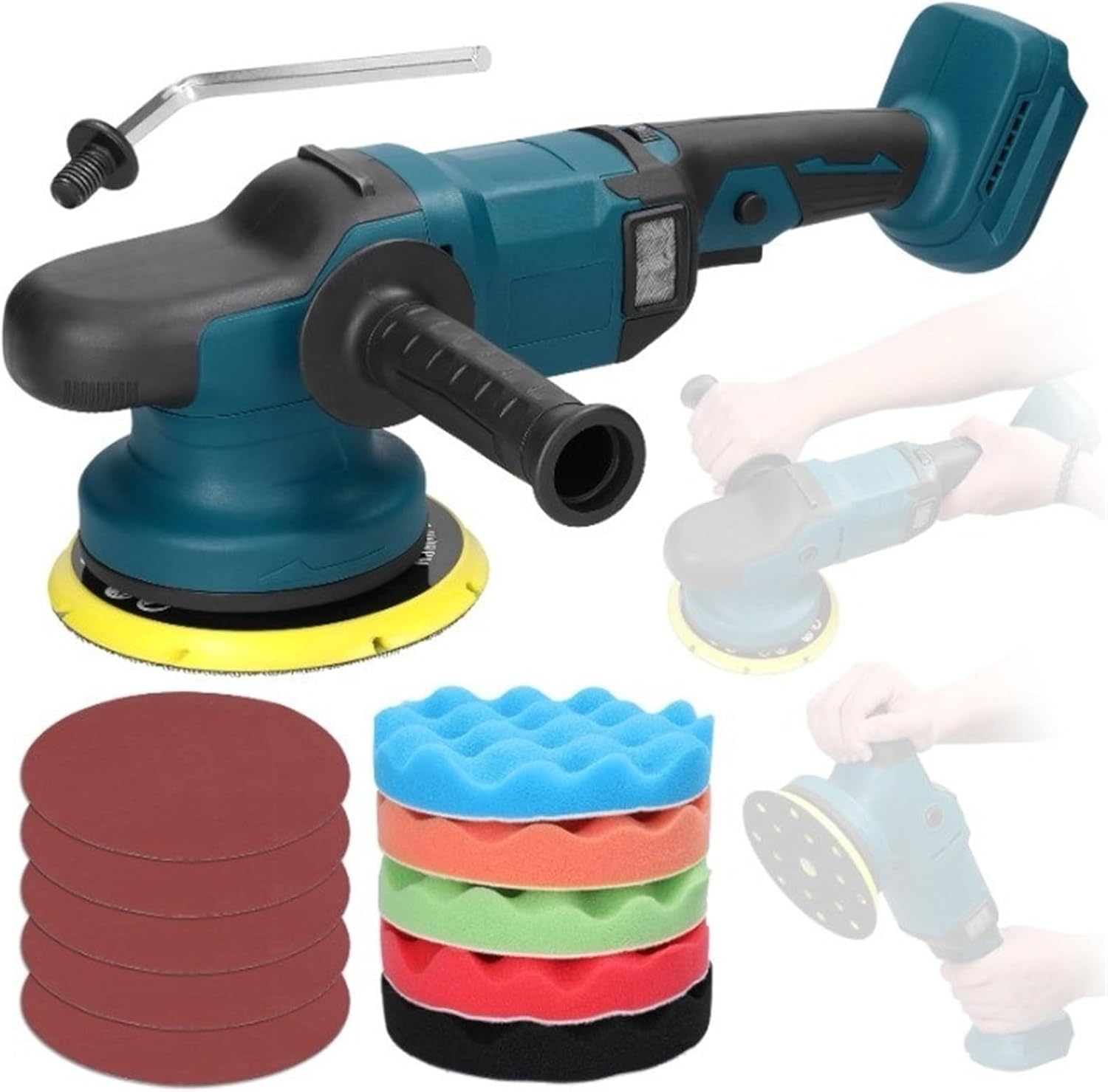 Car Polishing Machines Brushless Motor Cordless Orbital Sander Wood Grind Tool Electric Car Polisher Multifunctional Wood