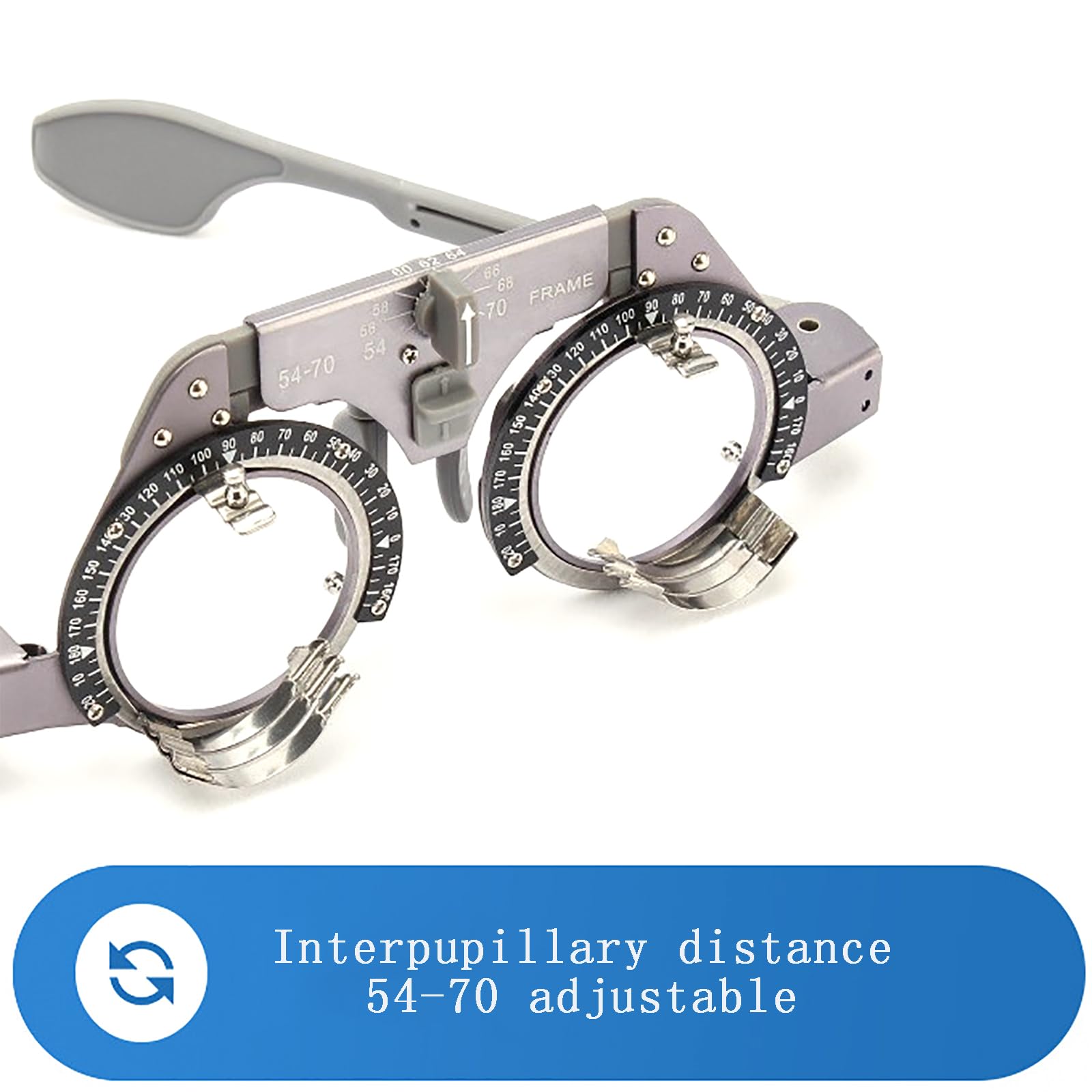 Marco de Lente de Prueba óptica Ajustable, Marco de Lente de optometría Ocular de Prueba óptica de Titanio, PD 54-70 mm para optometría y Prueba y Ajuste de Gafas ópticas