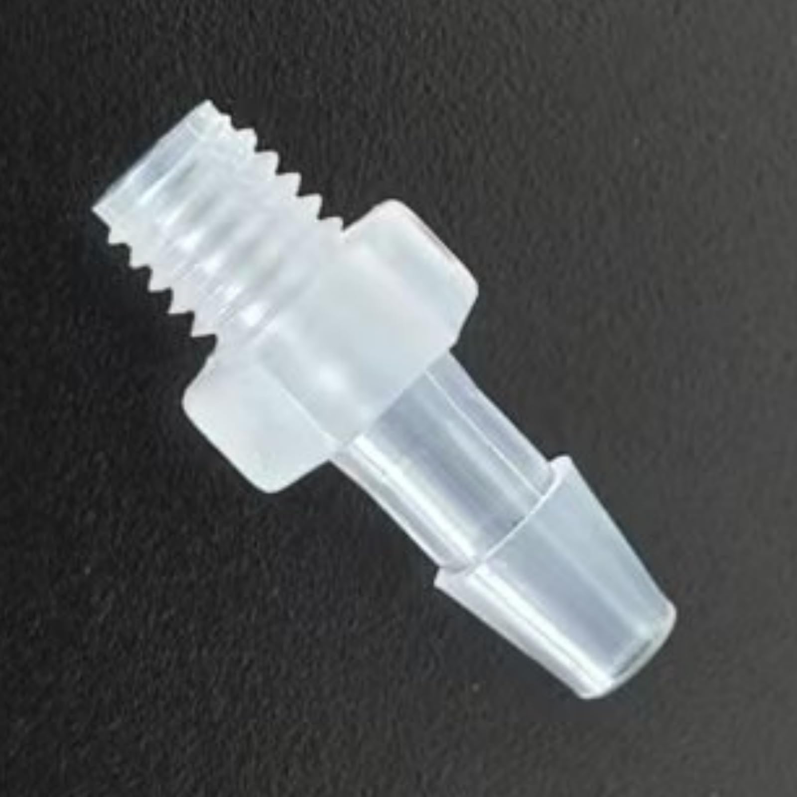 Accesorios de manguera de plástico reutilizables, 100 conectores transparentes, adaptador de rosca macho 10-32UNF para laboratorio y maquinaria de alimentos (1,6 mm)