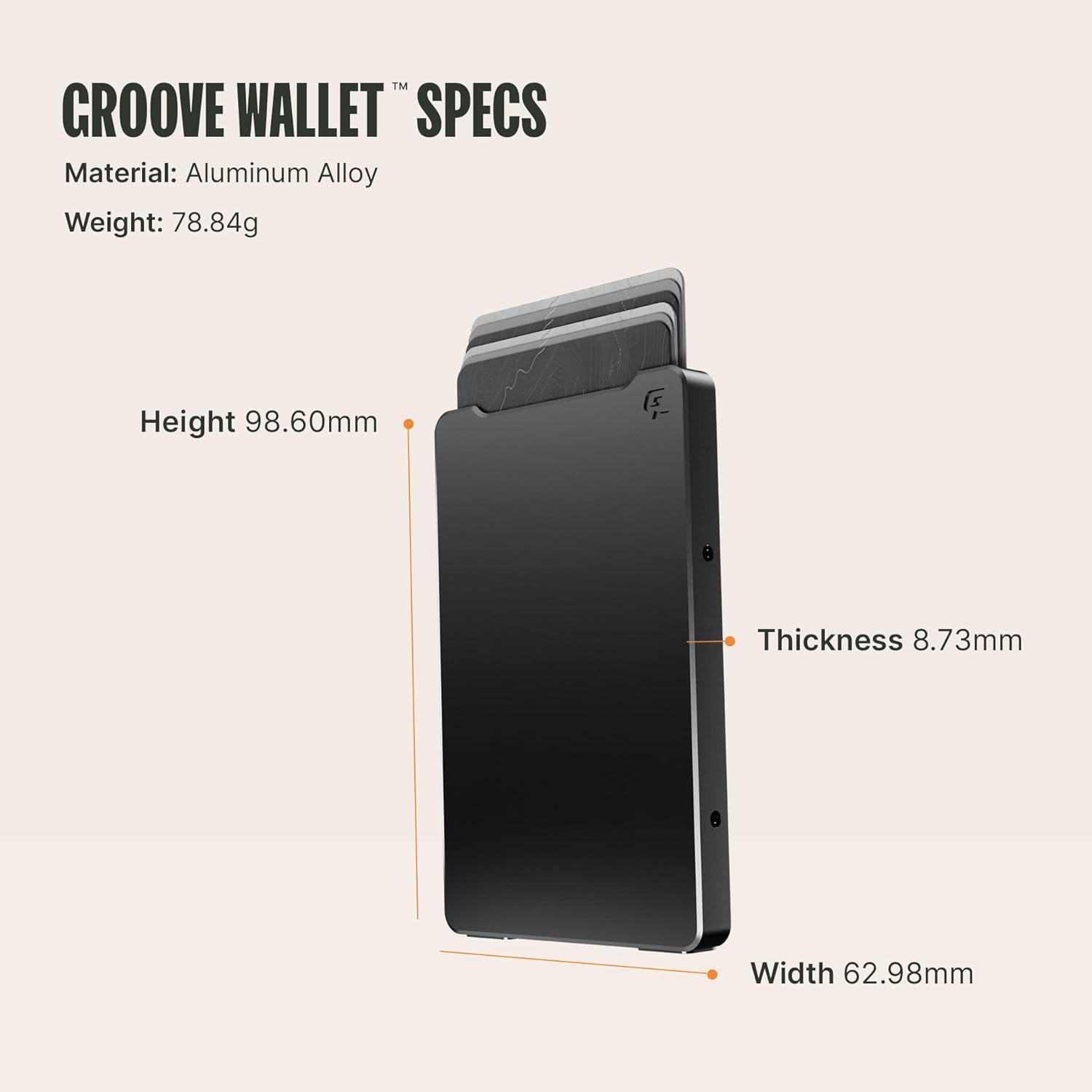 Groove Life Magnetic Thumb Swipe Mens Wallet Midnight Black with Money Clip - Minimalist Low Profile Aluminum Credit Card Holder with RFID Blocking, Lifetime Coverage