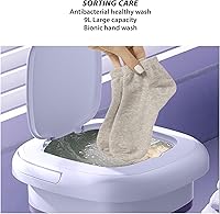 Vista 5 de TOPINCN Foldable Washing Machine, 9L Mini Portable Washing Machine for Clothes Socks Underwear, Small Washer Underwear Bucket Washer Laundry Machine