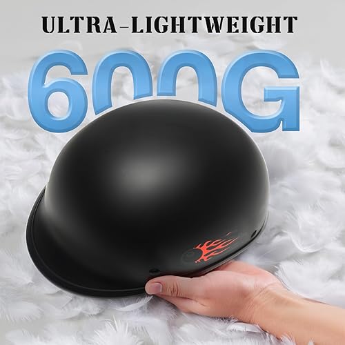 Miniatura 4 de TRIANGLE Casco de motocicleta de media carcasa para adultos y hombres, estilo alemán, casco de motocicleta de cara abierta, aprobado por puntos.