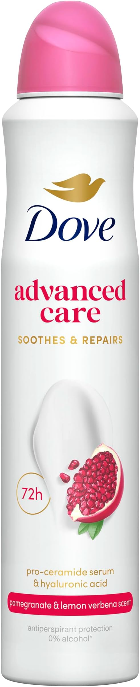 Dove Advanced Care Go Fresh Pomegranate & Lemon Verbena Scent Anti-Perspirant Aerosol Women's Deodorant Spray with Pro-Ceramide technology for 72 hour protection against sweat and odour 200 ml