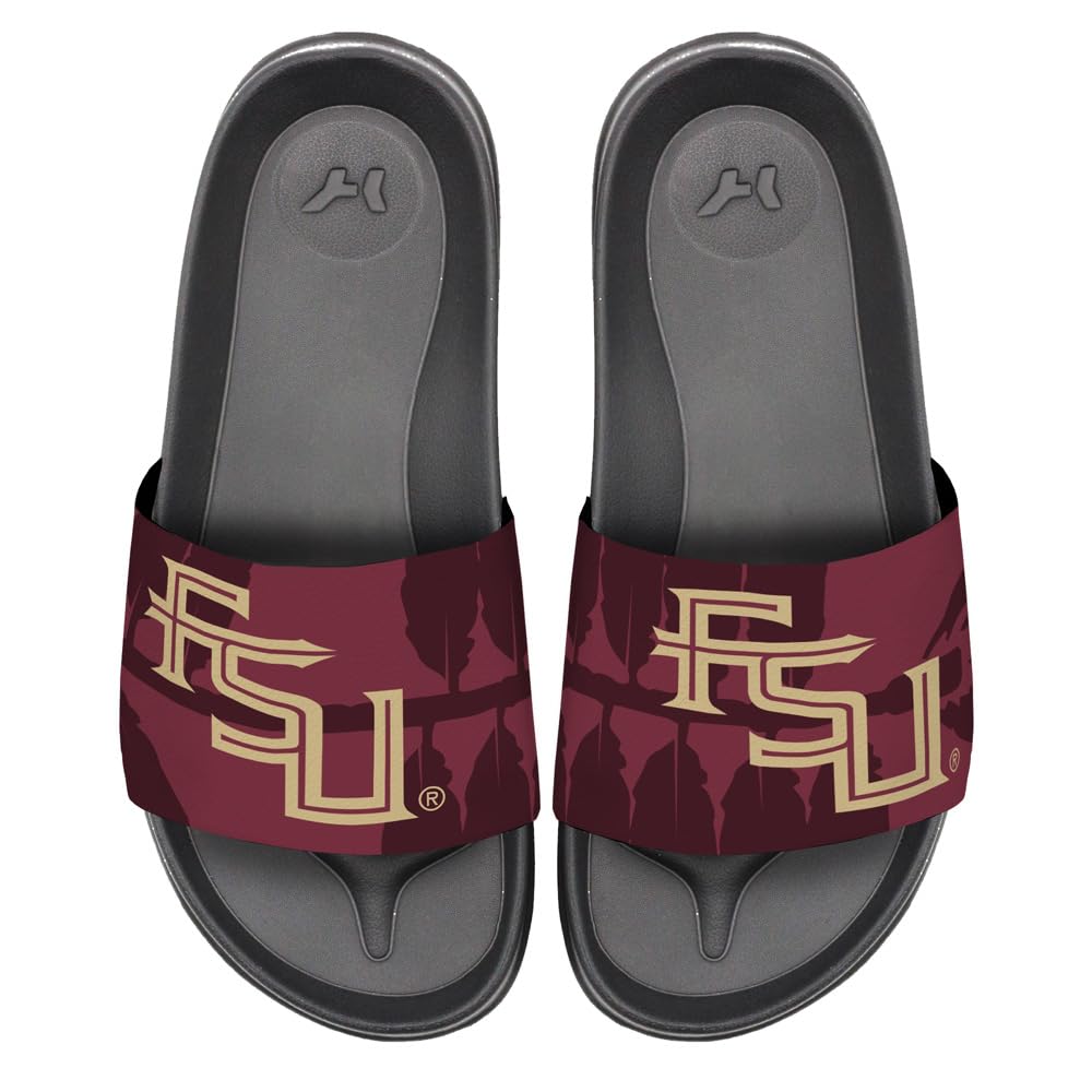 Campus Lab Florida State University FSU Seminoles Unisex Adult Slides Adjustable Flip Flop Sandals Officially Licensed Hypd Slydr Switch™, Womens 7-8 / Mens 5-6
