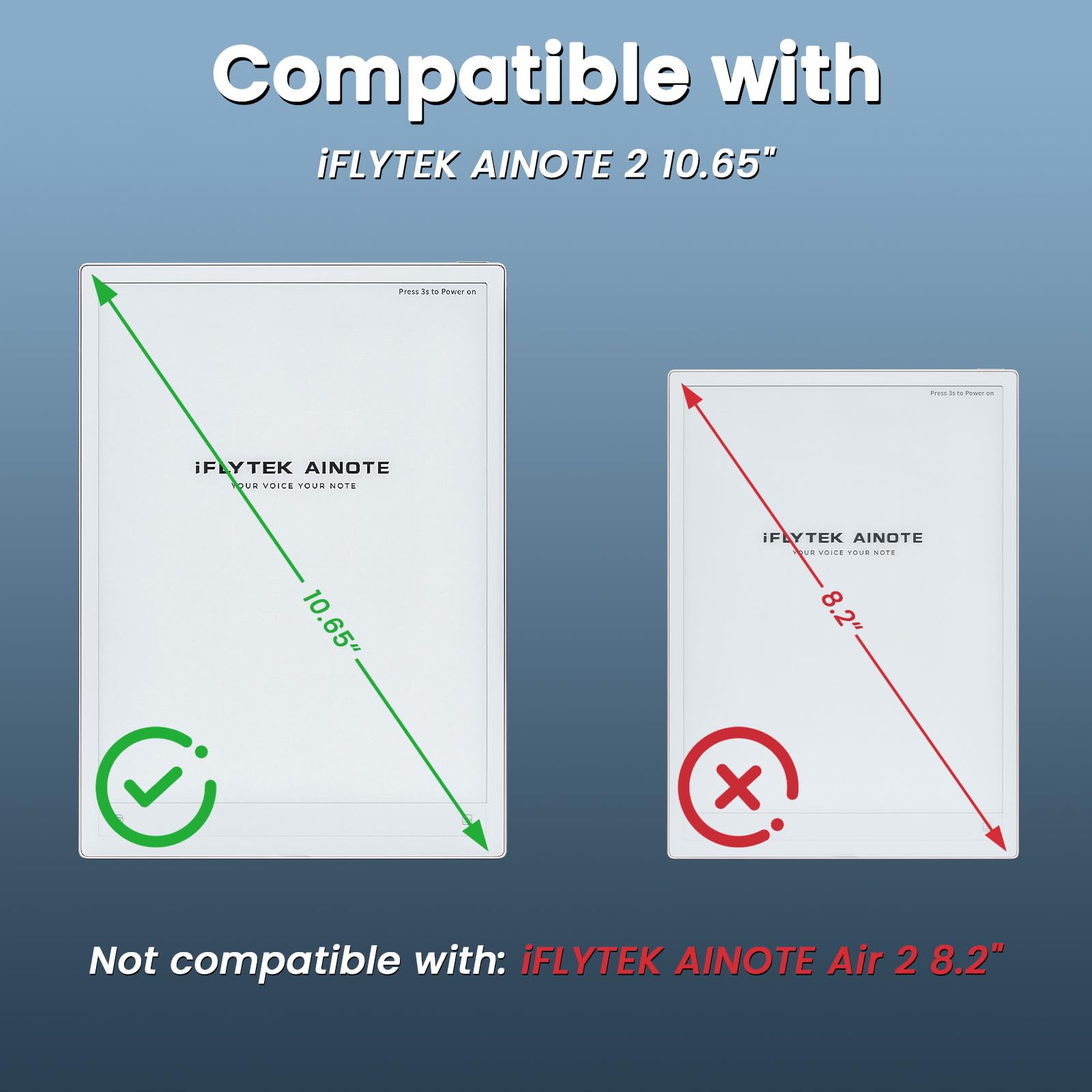 iFLYTEK AINOTE 2-T5 - Custodia per appunti da 10,65", in pelle PU di alta qualità, sottile e leggera, custodia resistente con portapenne, impermeabile e antipolvere, grigio
