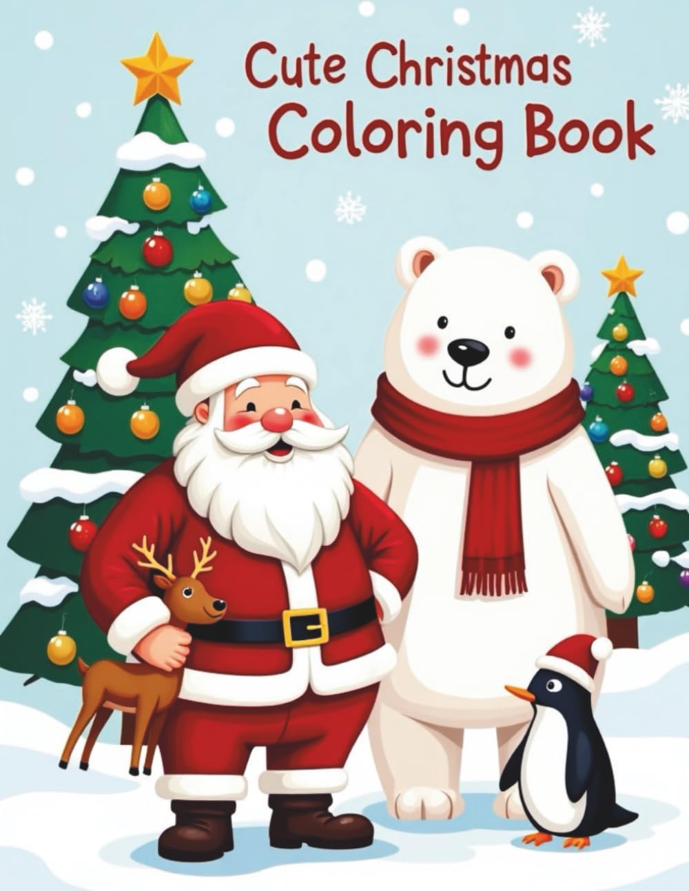 Cute & Cozy Christmas Coloring Book for All Ages: Fun and Easy Holiday Coloring Pages with Santa Claus, Cozy Animals, Gingerbread Houses, Christmas ... Magic, Perfect for Kids, Adults, and Seniors
